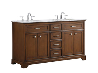 60 In. Double Bathroom Vanity Set In Teak