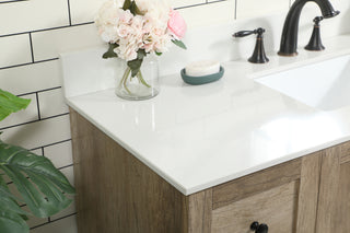 48 inch Single bathroom vanity in natural oak with backsplash