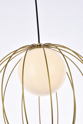 Wetzel 1 light brass pendant