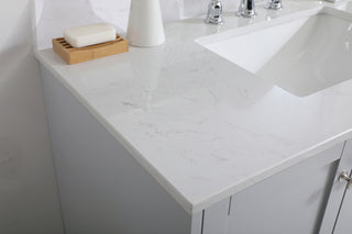 42 inch Single Bathroom Vanity in Grey with Backsplash