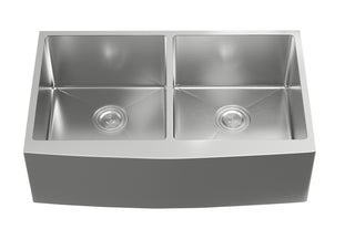 Stainless Steel farmhouse kitchen double sink L33'' x W21'' x H10"