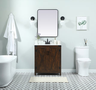 30 inch Single bathroom vanity in expresso with backsplash