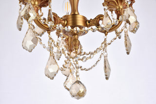 Rosalia 3 light French Gold Flush Mount Golden Teak (Smoky) Royal Cut Crystal