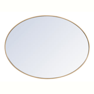 Metal frame oval mirror 40 inch in Brass