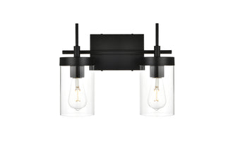 Benny 2 light Black and Clear Bath Sconce