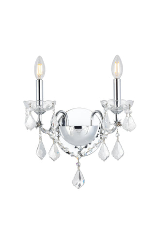 St. Francis 2 light Chrome Wall Sconce Clear Royal Cut Crystal