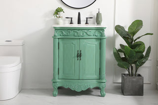 27 inch Single bathroom vanity in vintage mint