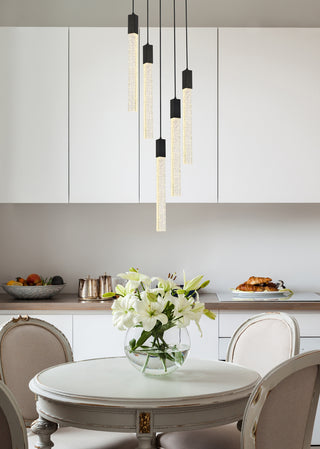 Weston 5 lights pendant in black