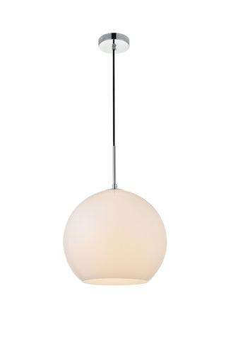 Baxter 1 Light Chrome Pendant With Frosted White Glass