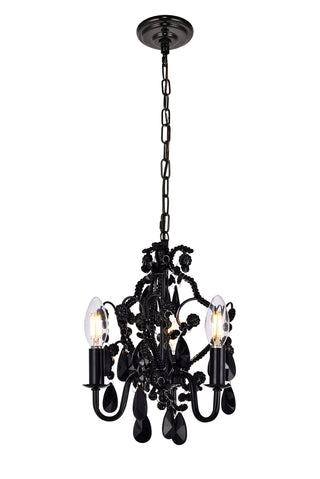 Karter Collection Pendant D9.5 H12.2 Lt:3 polished Black Finish