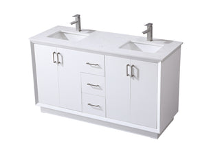 60 Inch Double Bathroom Vanity In White