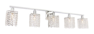 Phineas 5 light Chrome and Clear Crystals wall sconce