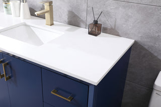 84 Inch Double Bathroom Vanity In Blue