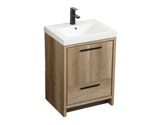 24 inch Single bathroom vanity in natural oak