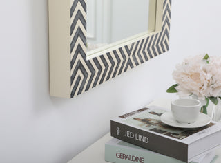 Rectangular mirror 36x20 inch in chevron