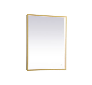 Pier 24x30 inch LED mirror with adjustable color temperature 3000K/4200K/6400K in brass