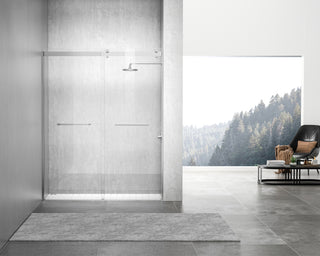 Semi-frameless shower door 60 x 76 Polished Chrome