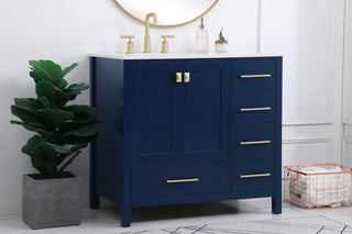 36 inch Single Bathroom Vanity in Blue