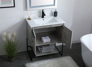 30 inch  Single Bathroom Vanity in Concrete Grey