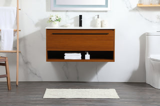 40 inch Single bathroom vanity in teak