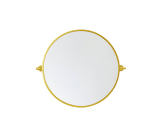 Round pivot mirror 24 inch in gold