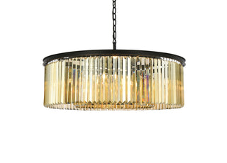 Sydney 10 light Matte Black Chandelier Golden Teak (Smoky) Royal Cut Crystal