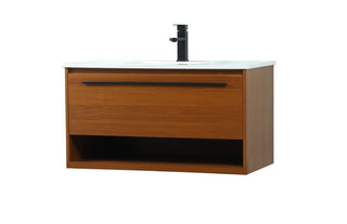 36 inch Single bathroom vanity in teak