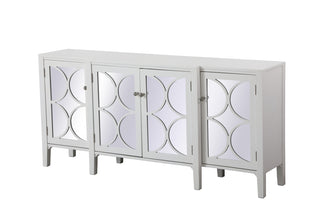 72 inch mirrored credenza in White
