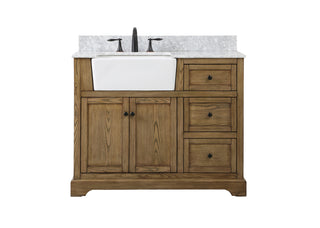 42 inch Single bathroom vanity in driftwood with backsplash