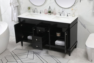 60 inch double bathroom vanity in black