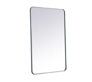 Soft corner metal rectangular mirror 28x42 inch in Silver