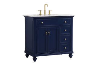 36 inch Single bathroom vanity in blue