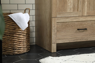 42 inch Single bathroom vanity in natural oak with backsplash