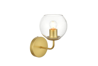 Genesis 1 light Brass and Clear Bath Sconce