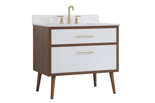 36 inch bathroom Vanity in White with Backsplash