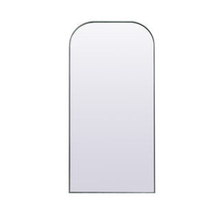 Metal Frame Arch Full Length Mirror 35x72 Inch in Silver