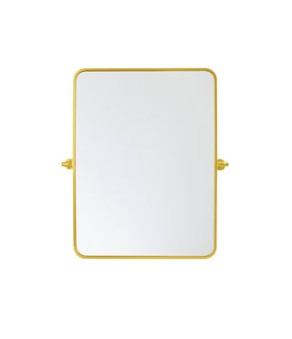 Soft corner pivot mirror 24x32 inch in gold