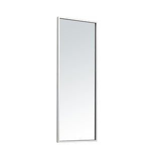 Metal frame rectangle mirror 14 inch in silver