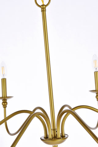 Rohan 6 lights brass chandelier