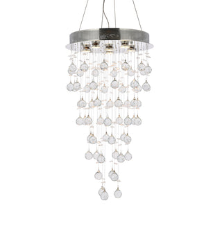 Galaxy 6 light Chrome Pendant Clear Royal Cut Crystal