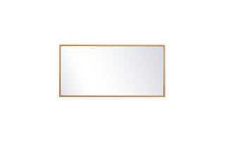 Metal frame rectangle mirror 14x28 inch in brass