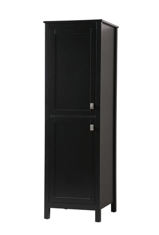 20 Inch Wide Bathroom Linen Storage Freestanding Cabinet In Black