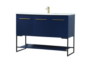 48 inch Single bathroom vanity in blue