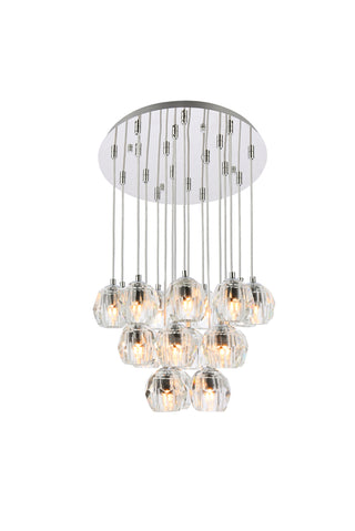 Eren 18 lights chrome pendant