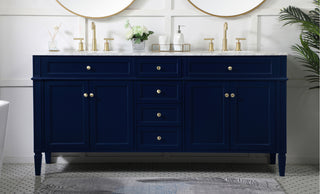 72 inch double bathroom vanity in blue