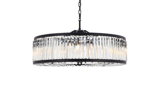 Chelsea 10 light Matte Black Chandelier Clear Royal Cut Crystal