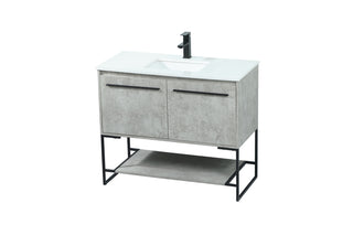 40 inch Single bathroom vanity in concrete grey