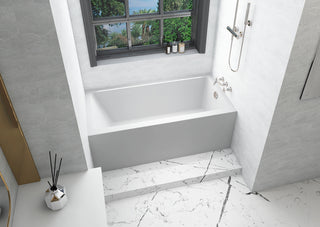 Alcove soaking bathtub 30x60 inch right drain in glossy white