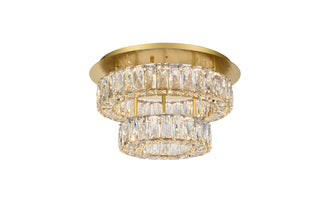 Monroe LED light gold Flush Mount Clear Royal Cut Crystal