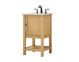 19 inch Single bathroom vanity in natural wood